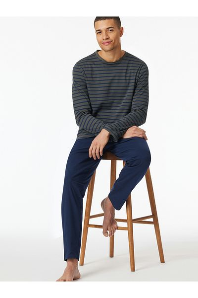Schiesser Pyjama Schlafanzug Lang - Casual Essentials Schlafanzug Schlafmode Bequem