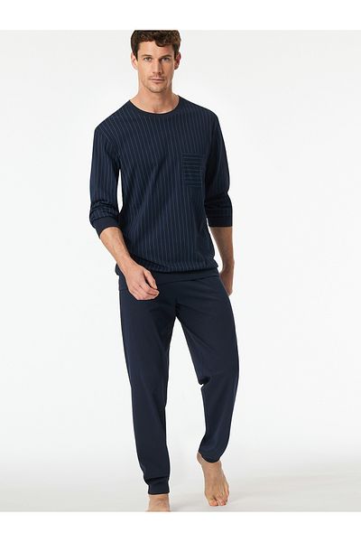 Schiesser Pyjama Comfort Essentials Schlafanzug Schlafmode Bequem