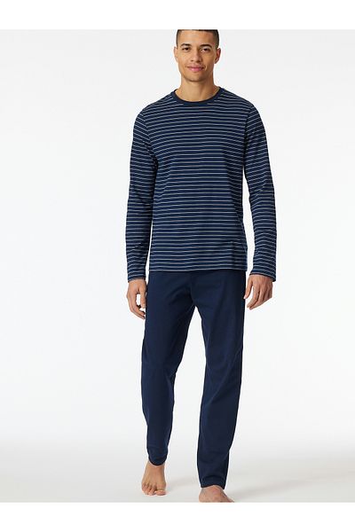 Schiesser Pyjama Schlafanzug Lang - Casual Essentials Schlafanzug Schlafmode Bequem