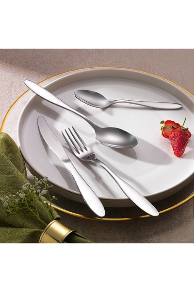 Schafer Sheen 24 Piece Fork Spoon Knife Set-silver20