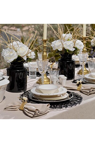 Schafer Tılsım Charm Yemek Takımı 60 Parça-Siyah