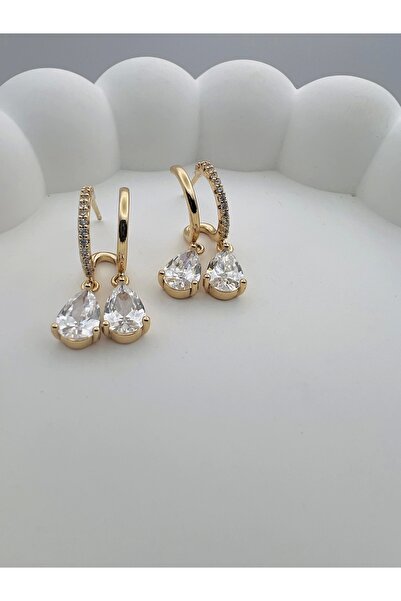 Badiva.Co İkili Görünümlü Taşlı VIP Küpe (22mm)