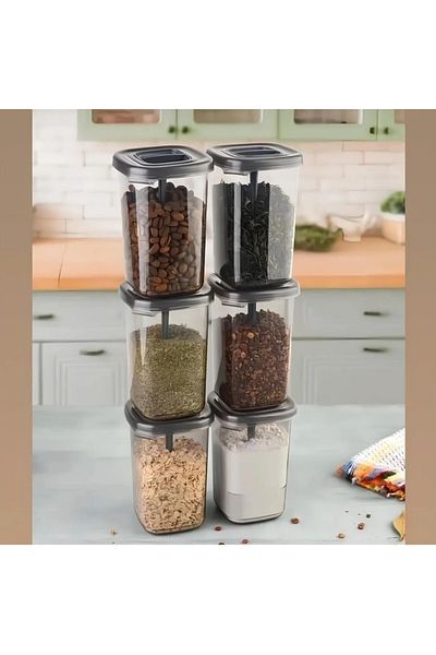 Markayolu 450ml - Spice Rack Storage Container with 6 Labels Self-Loupled-Lockable Lids