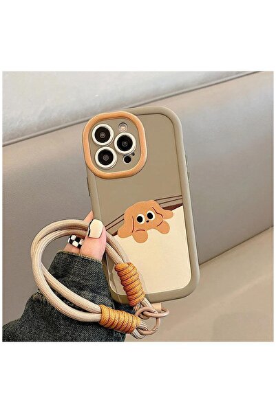 Zebana Apple iPhone 15 Pro Max Uyumlu Kılıf El Bilekli Cat and Puppy Silikon ...