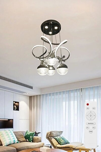 NZL Lighting Papatya 3 Işık Kumandalı (Beyaz, Sarı, Günışığı) Krom Luxury Led...