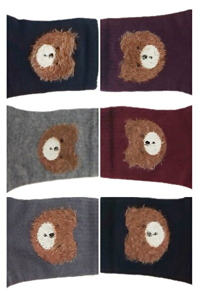 GÇO 6'lı Peluş Teddy Bear Ayıcıklı Kolej Çorap