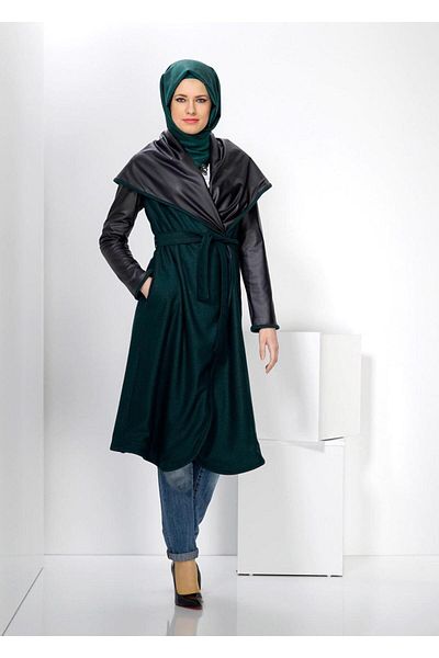 TRENDTESETTÜR ΓΥΝΑΙΚΕΙΟ ΠΡΑΣΙΝΟ ΔΕΡΜΑΤΙΝΟ ΠΑΝΙ ΜΕ ΛΕΠΤΟΜΕΡΗ ΖΩΝΗ 9313