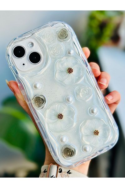 Go Aksesuar جراب سيليكون مرن متوافق مع هاتف Iphone 13 و14 مع لعبة ثلاثية الأبعاد وتصميم لؤلؤي بنفسجي