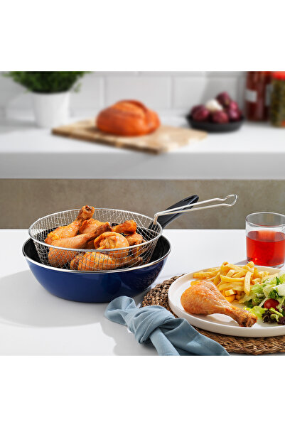 Schafer Komfort Derin Kızartma Tavası 2 Parça-Lacivert