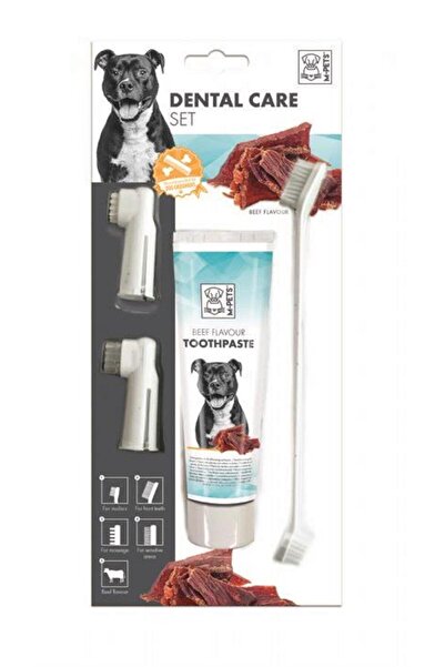 M-PETS Köpekler İçin Diş Macunu Fırça Seti