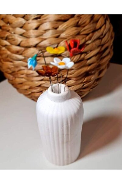 dugacam atölyesi VAZODA MURANO CAM ÇİÇEKLER DEKORATİF SOLMAYAN ÖZEL HEDİYE