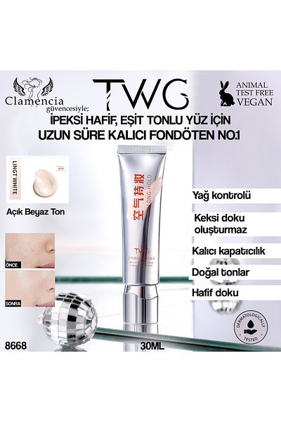 twg Long Lasting Fresh Clear Foundation Natural White