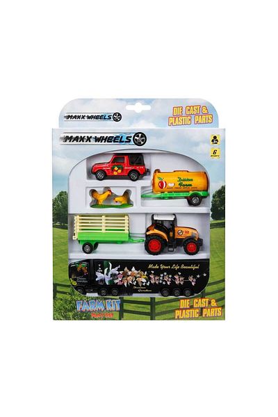 Sunman Fabbatoys Farm Set with Vehicles 6 Pieces