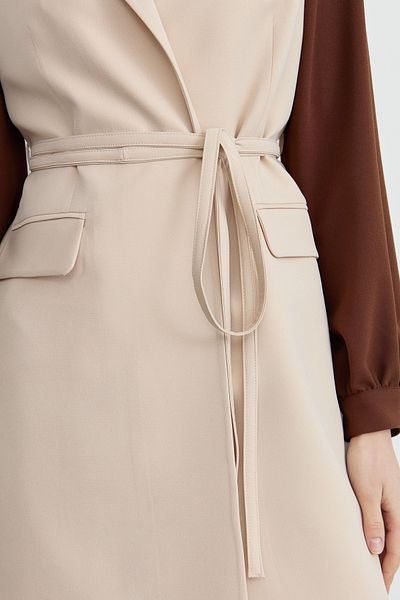 Fatma Atasoy Stone Colored Tied Vest
