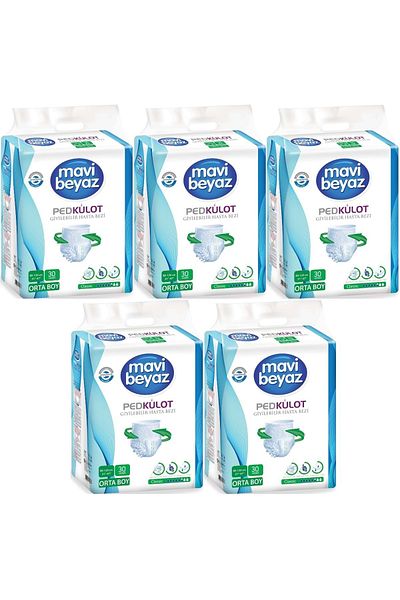 Mavi beyaz 150 Pieces Medium Medium Pad Absorbent Panties - Patient Diapers