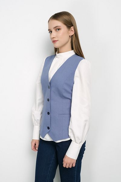 Fatma Atasoy Vestă albastră Palazzo Single