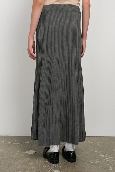 Fatma Atasoy Twisted Corded Anthracite Knitwear Skirt