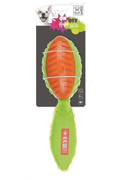 M-PETS Shelly Thermoplastic Plush Sound Dog Toy 33 cm Orange Green