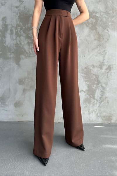 macharel jeans Dámské široké kalhoty s vysokým pasem a obvodovými detaily
