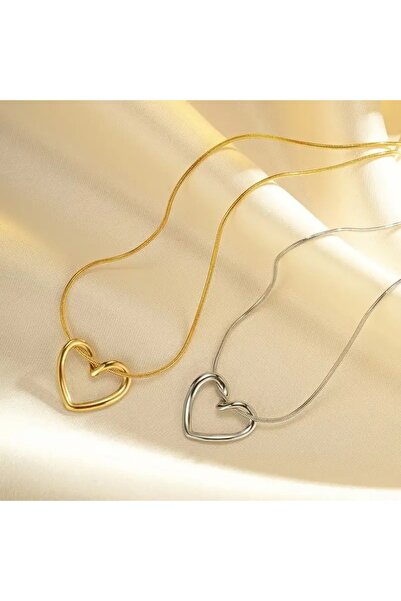 Satürn Silver Kuyumculuk Steel Heart Knot Necklace 2Pcs Advantageous Price