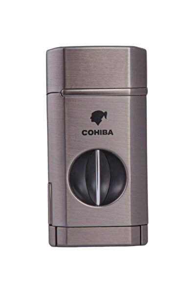 Parmida Cohiba 3 Torch Pürmüz Gunmetal Dahili V Kesicili Metal Puro Çakmağı