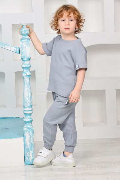 ciklet kids Waffle Short Sleeve Double Set