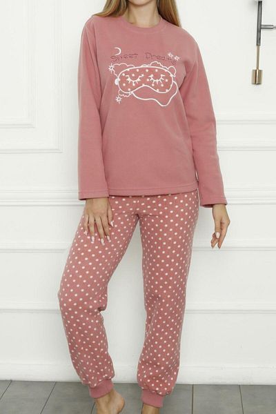 Nicoletta Women's Plush Pajama Set Welsoft DRIED ROSE