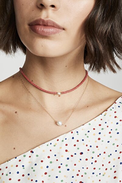 New Obsessions İncili Kırmızı Kolye