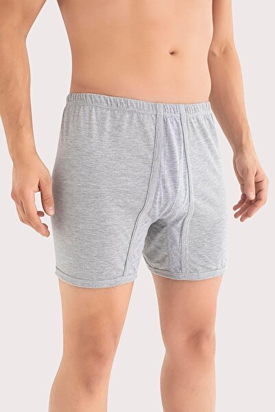 Arma Yıldız Men's Cuffed Panties Boxer 6 Pack Gray 100% Cotton Combed Cotton