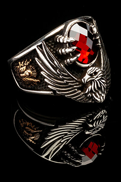 OTTOTESBİH Çift Başlı Kartal Son İmparator Yüzüğü Erkek Yüzük Gümüş Yüzük