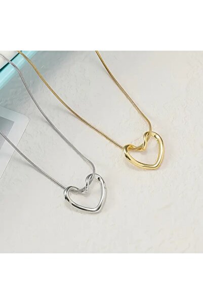Satürn Silver Kuyumculuk Steel Heart Knot Necklace 2Pcs Advantageous Price