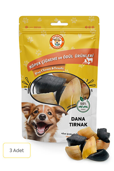 Genel Markalar Dana Tırnak 300-350 gram (3 ADET) %100 Doğal Köpek Ödül Maması