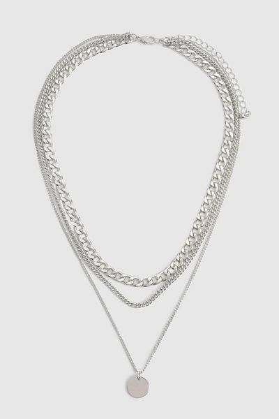 New Obsessions Sequin Silver Color Coated Renewed Design Women's Necklace Set