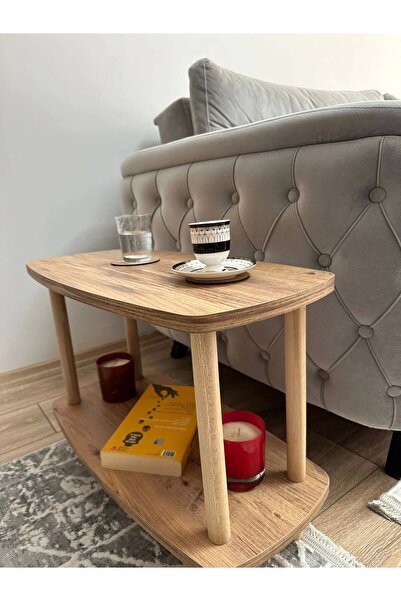 Pinhal Home Atlantik Çam İki Katlı Yan Sehpa Koltuk Yanı