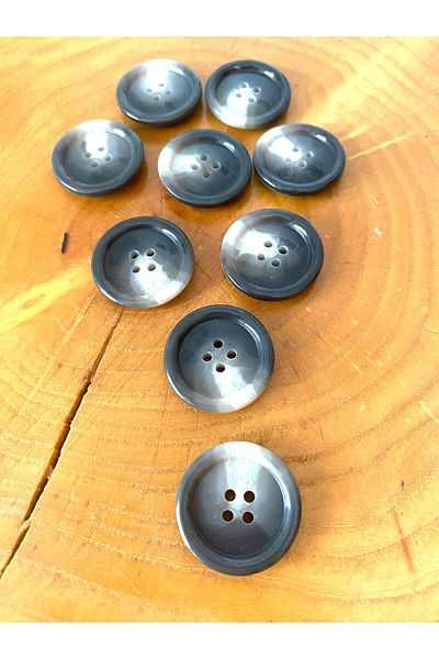canan dizayn 25 mm (40 Size) Black-Grey Trenchcotton Button (8 Pcs)