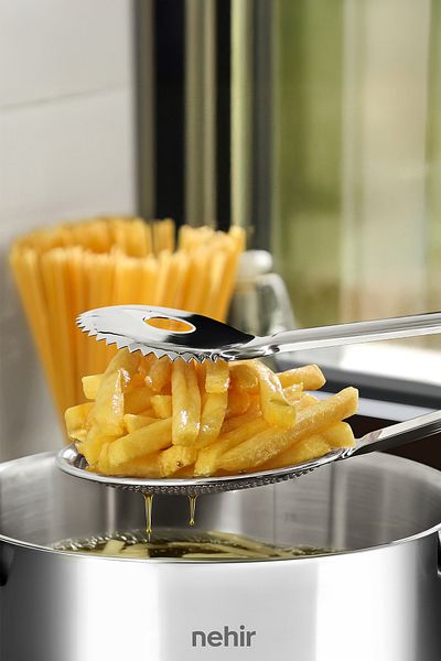Nehir Simple Strainer Frying Tongs