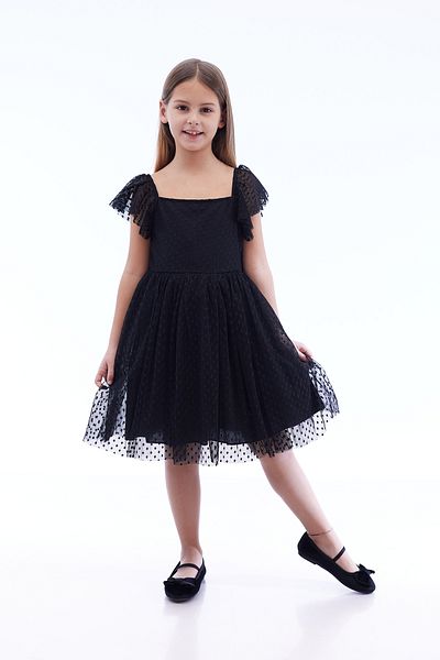 Ahengim Kids Rochie din tul la modă cu guler pătrat pentru fete AK2242
