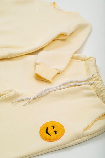 for you kids Yellow Emoji Embroidered Yellow Top and Bottom Set