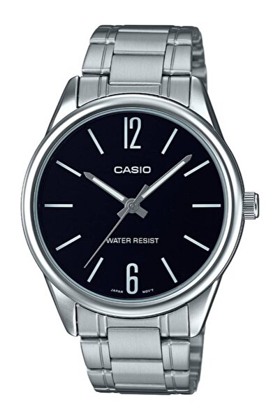 Casio Silver Color Men's Wristwatch with Black Cord