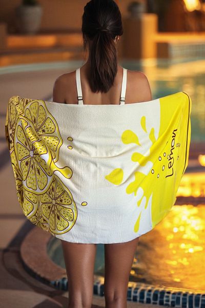 DOFİ Πετσέτα θαλάσσης για ενήλικες Unisex 70x140cm με καλοκαιρινό σχέδιο - Πετσέτα μπάνιου - Πετσέτα θαλάσσης