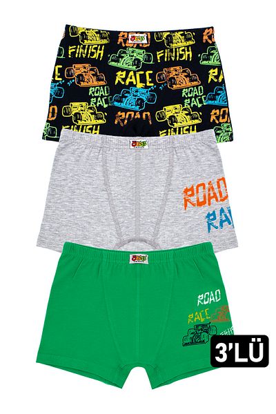 Öts Boy - 3-Piece Colorful Printed Cotton-Lycra Boxer Set