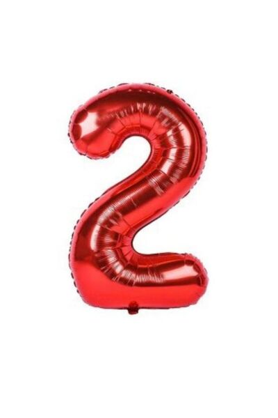 parti sürprizi Kırmızı 2 Rakam Folyo Balon 40 cm 1 Adet