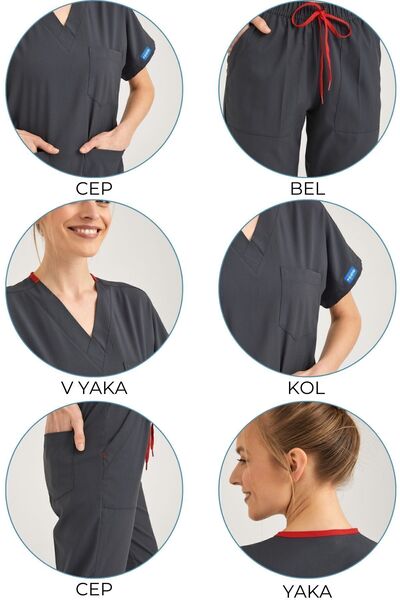 Pozitif Üniforma Smoked Lycra Nurse Jersey Bottom Top Surgical Team Scrubs Uniform Surgical Jersey