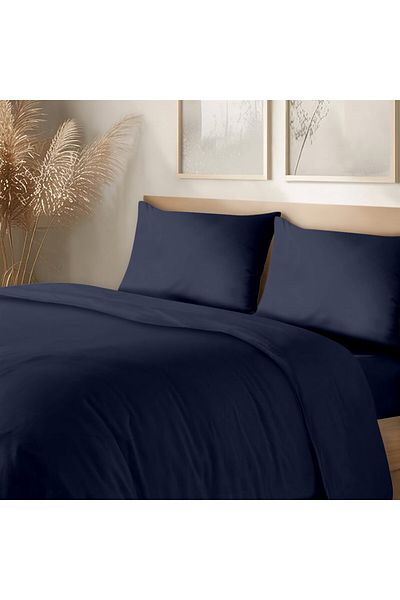 Evim 100% Cotton Akfil Duvet Cover Set Double 200X220 cm Navy Blue