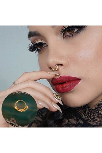 Bylin Cerrahi Çelik Septum, Helix, Daith Piercing-Halka Çapı 8mm-Kalınlık 1mm...