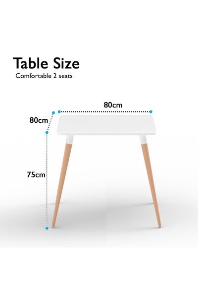 Mahmayi Dining Table with Chair Sets for Home Office (Arm Chair White, Dining Set 2