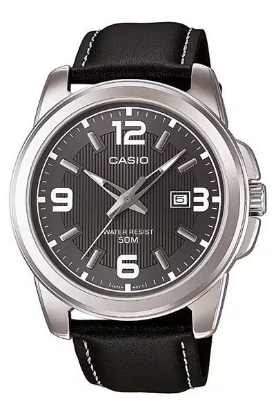 Casio Case Silver Cord Black Color 5 Atm Men Wrist Watch