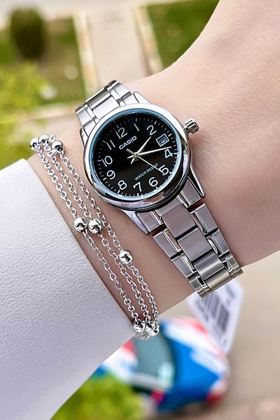 Casio Silver Black Color Women's Wristwatch