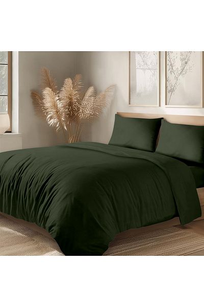 Evim 100% Cotton Akfil Duvet Cover Set Single 160X220 cm Dark Green