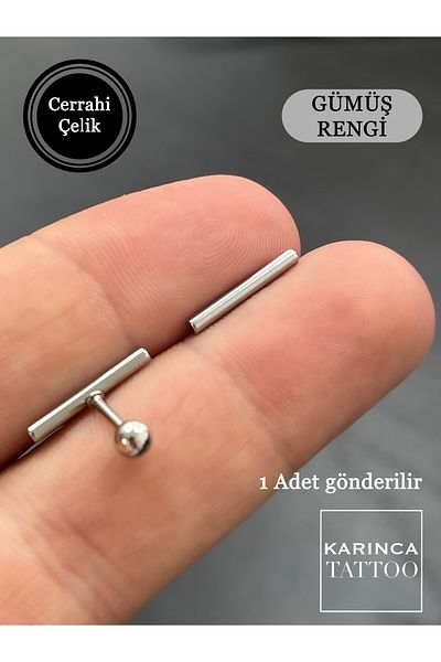 Karınca Piercing Horizontal Aesthetic Ear Cartilage Tragus Helix Piercing Earrings